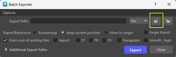 Batch Exporter Window